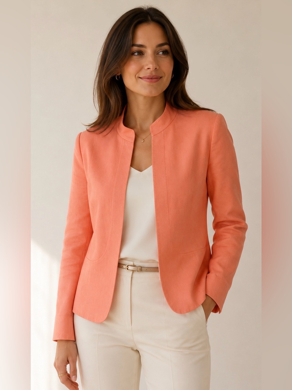 Tahari by Arthur S. Levine Coral Blazer | Size 10 | Chic Career & Brunch Ready 🍑